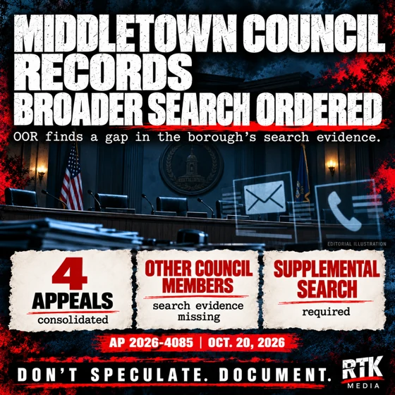 OOR orders broader search in four Middletown communications appeals — editorial illustration